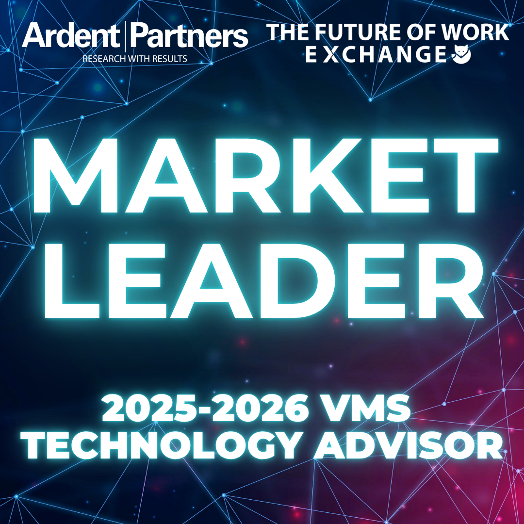 Image has "Market Leader" in bold white and promotes Trio Workforce Solutions being named to Ardent Partners' 2025-2026 VMS Technology Advisor Report.