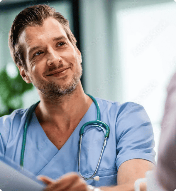 Smiling physician